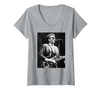 Mujer Elvis Costello & The Attractions On Tour Trust, álbum de 1981 Camiseta Cuello V