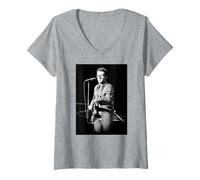 Mujer Elvis Costello y Las Atracciones 1979 Oliver's Army Era Camiseta Cuello V