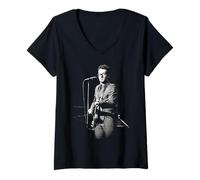 Mujer Elvis Costello y Las Atracciones Oliver's Army Era 1979 Camiseta Cuello V