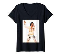 Mujer Elvis El Imitador de Pelvis Duffy Archivo Fotografía Camiseta Cuello V