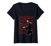 Mujer Elvis Presley Official 68 Comeback Special Camiseta Cuello V