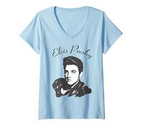 Mujer Elvis Presley Official Script Camiseta Cuello V