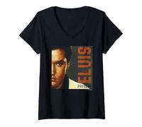Mujer Elvisly Yours Elvis Presley Dots Texto Viva Las Vegas Camiseta Cuello V