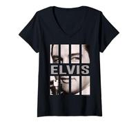 Mujer Elvisly Yours Elvis Presley - Obturador Retro Camiseta Cuello V
