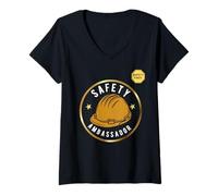 Mujer Embajador de Seguridad | La Seguridad es lo Primero | Idea de Regalo de campaña de Seguridad Camiseta Cuello V