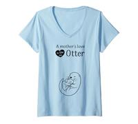 Mujer Embarazada - Madres El Amor es como Ninguna Nutria Camiseta Cuello V