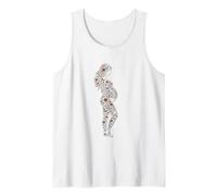 Mujer Embarazada Silueta Floral Naturaleza Arte Camiseta sin Mangas