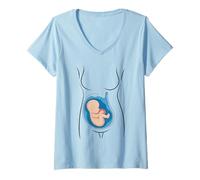Mujer Embarazo Anatomía Feto En Utero OBGYN Partera Camiseta Cuello V