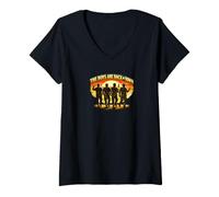Mujer Emblema de reunión de The Boys Are Back in Town Brotherhood Divertido Camiseta Cuello V