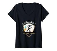 Mujer Emblema Fast Fierce Fearless Roller Derby Strike Camiseta Cuello V