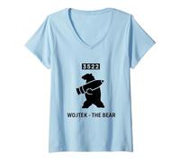 Mujer Emblema Militar de Concha de artillería de Oso Wojtek Camiseta Cuello V