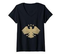 Mujer Emblema Siria Logo Camisa Siria Identidad visual Camiseta Cuello V