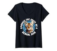 Mujer Embrace The Spots Be A Bengal Icon Cat Lover Owner Camiseta Cuello V