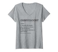 Mujer Embriólogo Definición de trabajo Embriología divertida personalizada Camiseta Cuello V