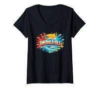 Mujer Emerald Isle North Carolina Sand Dunes Beach - Gráfico novedoso Camiseta Cuello V