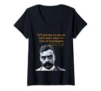 Mujer Emiliano Zapata Bandera Mexicana La Revolución Mexicana Camiseta Cuello V