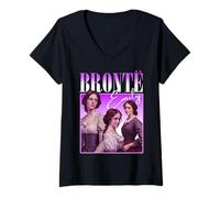 Mujer Emily Bronte Booleg Hip Hop Rap Literatura Vintage Camiseta Cuello V