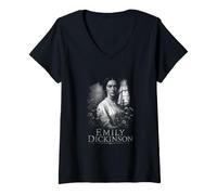 Mujer Emily Dickinson Poeta Poesía Obras Literarias Camiseta Cuello V