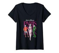 Mujer Emily in Paris You'Re in Paris Now Fashion Sketch TV Show Camiseta Cuello V