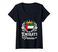 Mujer Emirati Princess Emirates Flag Proud Emirati Girl Camiseta Cuello V