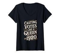 Mujer Emitir votos como una Reina: Las Mujeres defensoras del Derecho al Voto Camiseta Cuello V