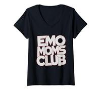 Mujer EMO Moms Club Alternativa Maternidad Punk Rock Mama Camiseta Cuello V