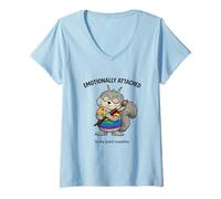 Mujer Emocionalmente apegado a mis Suministros de Pintura Camper Humor Arte Camiseta Cuello V
