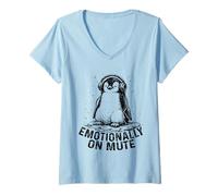 Mujer Emocionalmente en Músico introvertido sarcástico Mudo Camiseta Cuello V