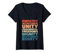 Mujer Empatía Aceptación Unidad Dignidad Multiculturalismo Equidad Camiseta Cuello V