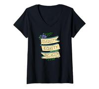 Mujer Empatía Bondad Banner América Diversidad Equidad Inclusión Camiseta Cuello V