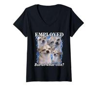 Mujer Empleado Pero A Qué Costo Funny Chihuahua Dog Meme Bootleg Camiseta Cuello V