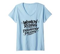 Mujer Empoderamiento Feminista Mujeres Rising Patriarcado Cayendo audaz Camiseta Cuello V