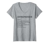 Mujer Empresario Definición de trabajo Personalizado Divertido Emprendedor Camiseta Cuello V