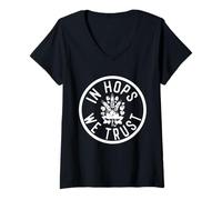 Mujer En Hops Confiamos en Beer Aficionado a la Cerveza Artesanal y evangelista Camiseta Cuello V