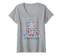 Mujer En la era de mi Hijo Mayor Hago Las Reglas - Linda Hija Camiseta Cuello V