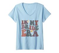Mujer En la era de mi Novia Groovy Divertido Camiseta Cuello V