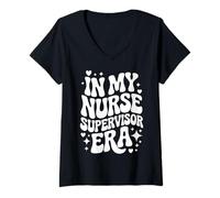 Mujer En la era de mi Supervisor de Enfermera, Enfermera a Cargo, Gerente de enfermería Camiseta Cuello V