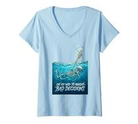 Mujer En mi Camino Tomando Malas Decisiones Esqueleto Vacaciones Camiseta Cuello V