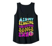 Mujer En mi época de Cantar Canciones navideñas - Cute Groovy Xmas Camiseta sin Mangas
