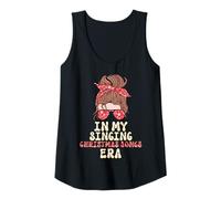Mujer En mi época de Cantar Canciones navideñas - Cute Groovy Xmas Camiseta sin Mangas