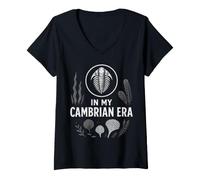 Mujer En mi era cámbrica Trilobite Ciencia fósil Nerd Prehistórico Camiseta Cuello V