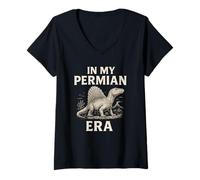 Mujer En Mi Era Pérmica Dimetrodon Reptil sinápsido prehistórico Camiseta Cuello V