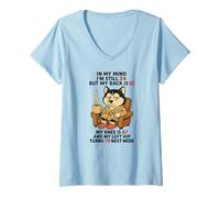 Mujer En mi Mente todavía Tengo 24 años, Pero mi Espalda es 55, mi Rodilla es 67 Camiseta Cuello V