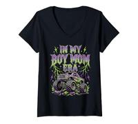Mujer En Mi Niño Mamá Era Lindo Monster Truck para Madres Maternidad Camiseta Cuello V