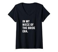 Mujer En mi sobrina de la era de la novia - despedida de soltera de boda Camiseta Cuello V