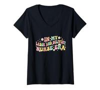 Mujer En mi Trabajo de Parto y Parto Nurse Era Diseño Camiseta Cuello V