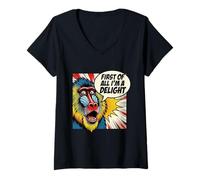 Mujer En Primer Lugar Im A Delight Baboon Comic Pop Art Camiseta Cuello V
