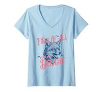 Mujer En Primer Lugar, Soy un deleite Fox Sassy Ironic Vintage Sarcasmo Camiseta Cuello V