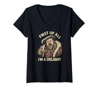 Mujer En Primer Lugar, Soy una Delicia Enrique VIII Rey de Inglaterra Divertido Camiseta Cuello V