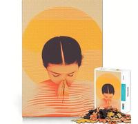 Mujer en Rayas Ligeras,Rompecabezas de 1000 Piezas para Adolescentes,Juego de Entrenamiento Cognitivo,Ajuste, Compacto,Diversión para el Tiempo de Juego en Familia (50x75cm)